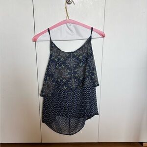 Mi Blue Patterned Layered Camisole